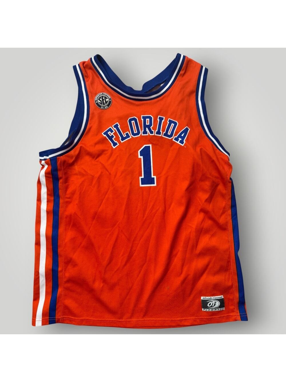 Y2K Florida Gators #1 Basketball Jersey Adult XL Orange Blue SEC NCAA OT Sports